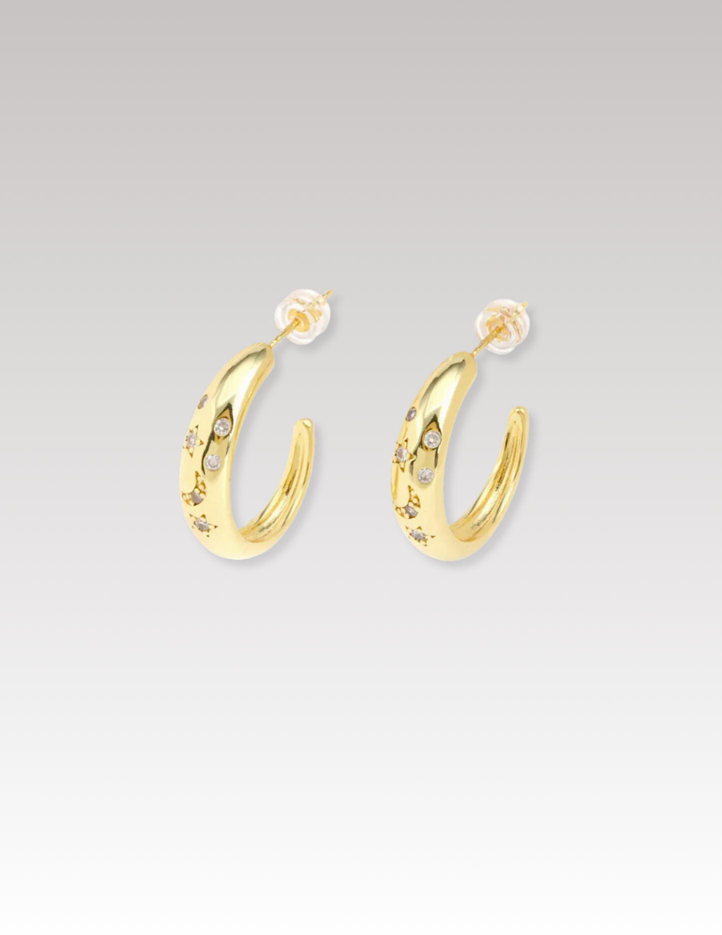 Hoops earrings moon star