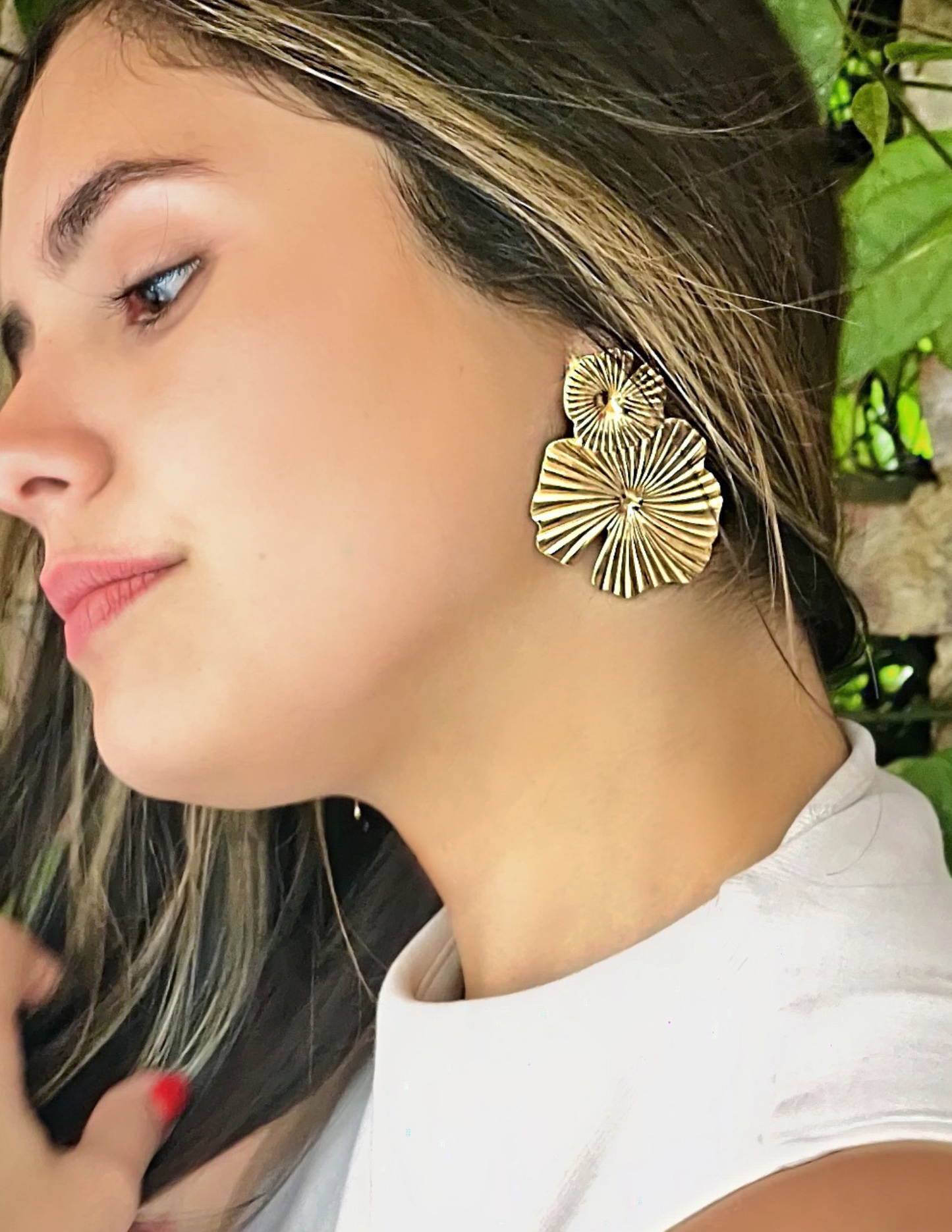 Lotus leaf earrings