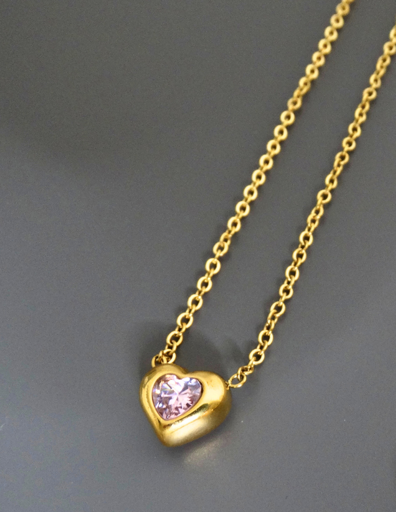 Minimalist color heart Necklace