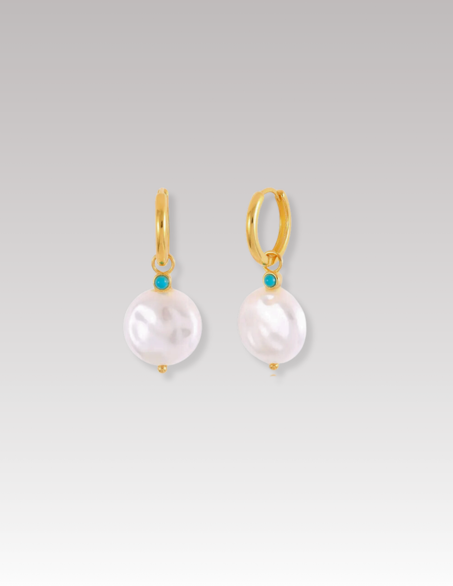 Pearl hoops earrings