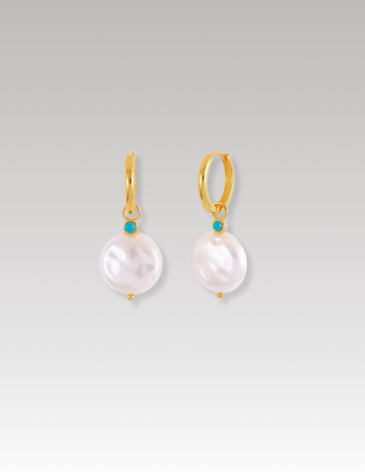 Pearl hoops earrings