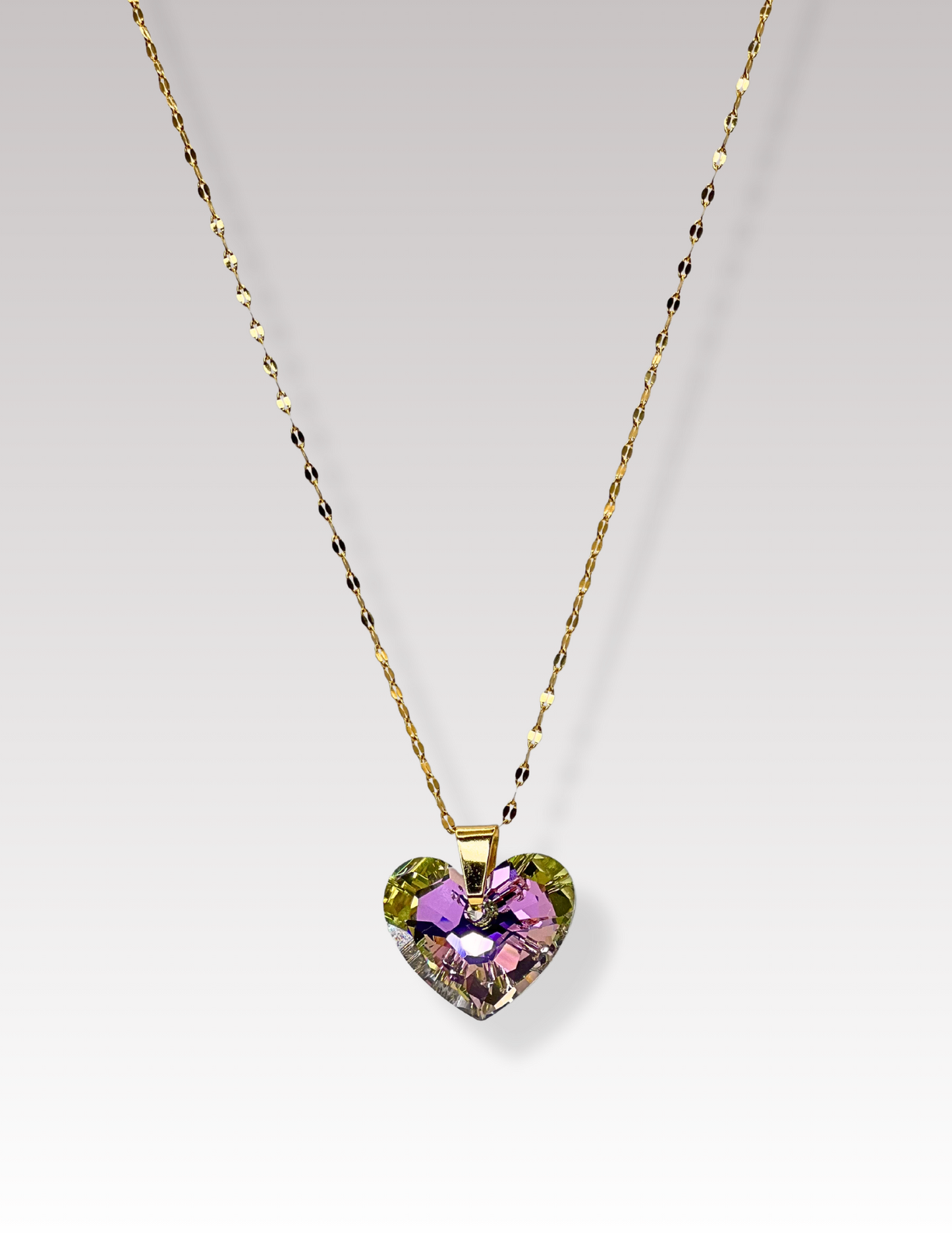 Paloma long crystal heart necklace