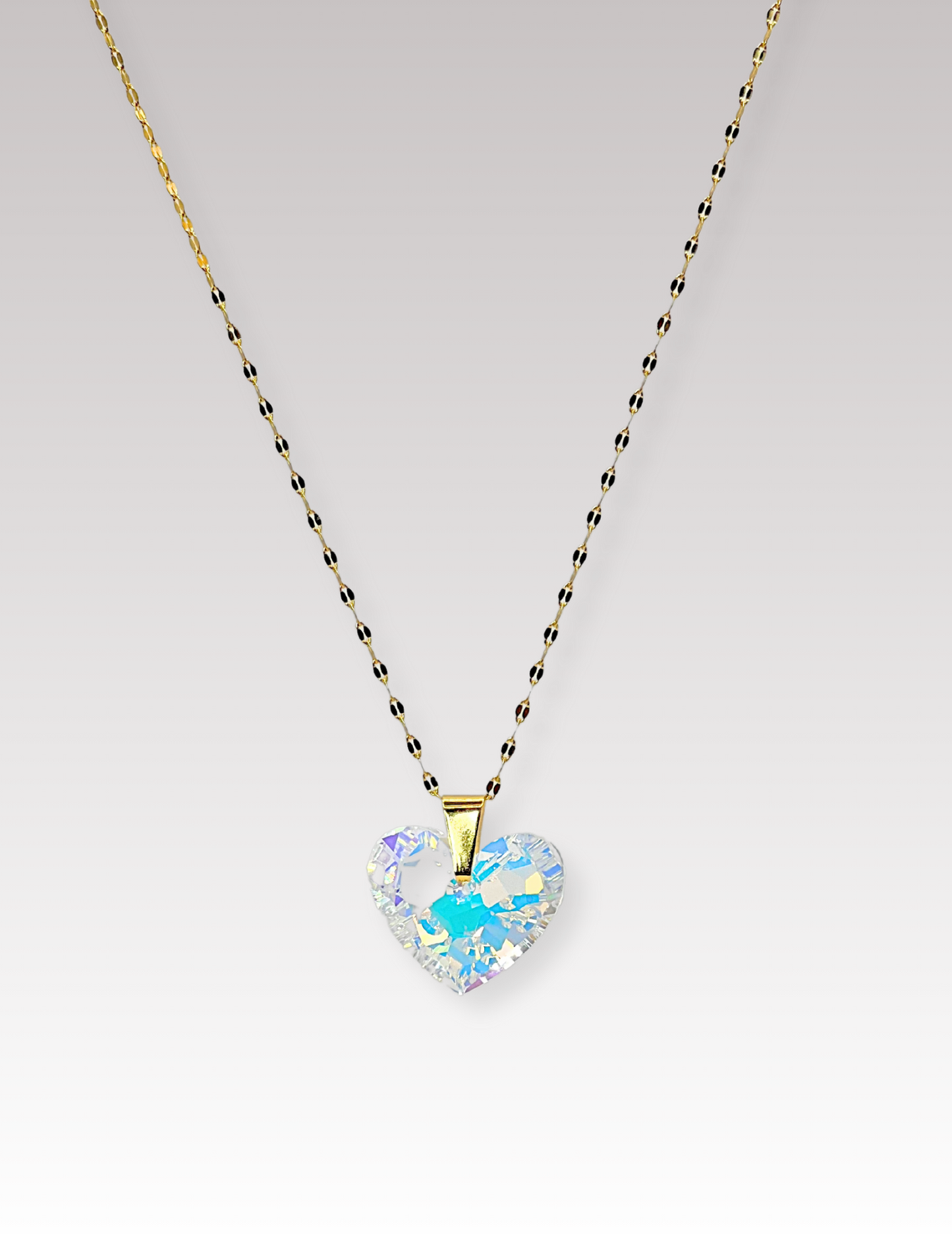 Paloma long crystal heart necklace