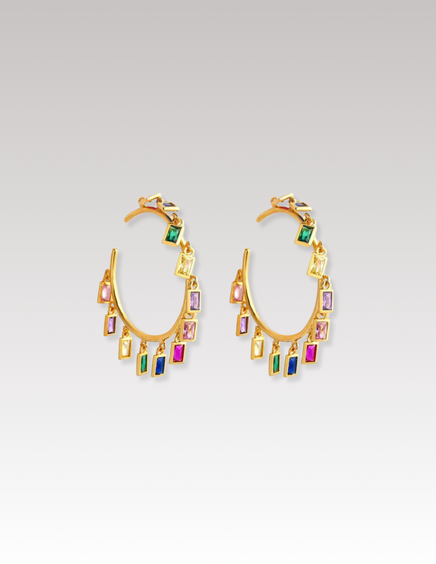 Multicolor hoop earrings