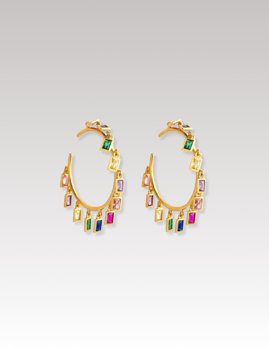 Multicolor hoop earrings