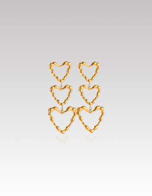 Heart drop earrings